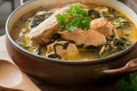 Bowl of Tuscan chicken stew.